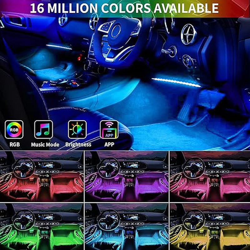 Car Interior RGB LED Strip Kit, App and Music Sync