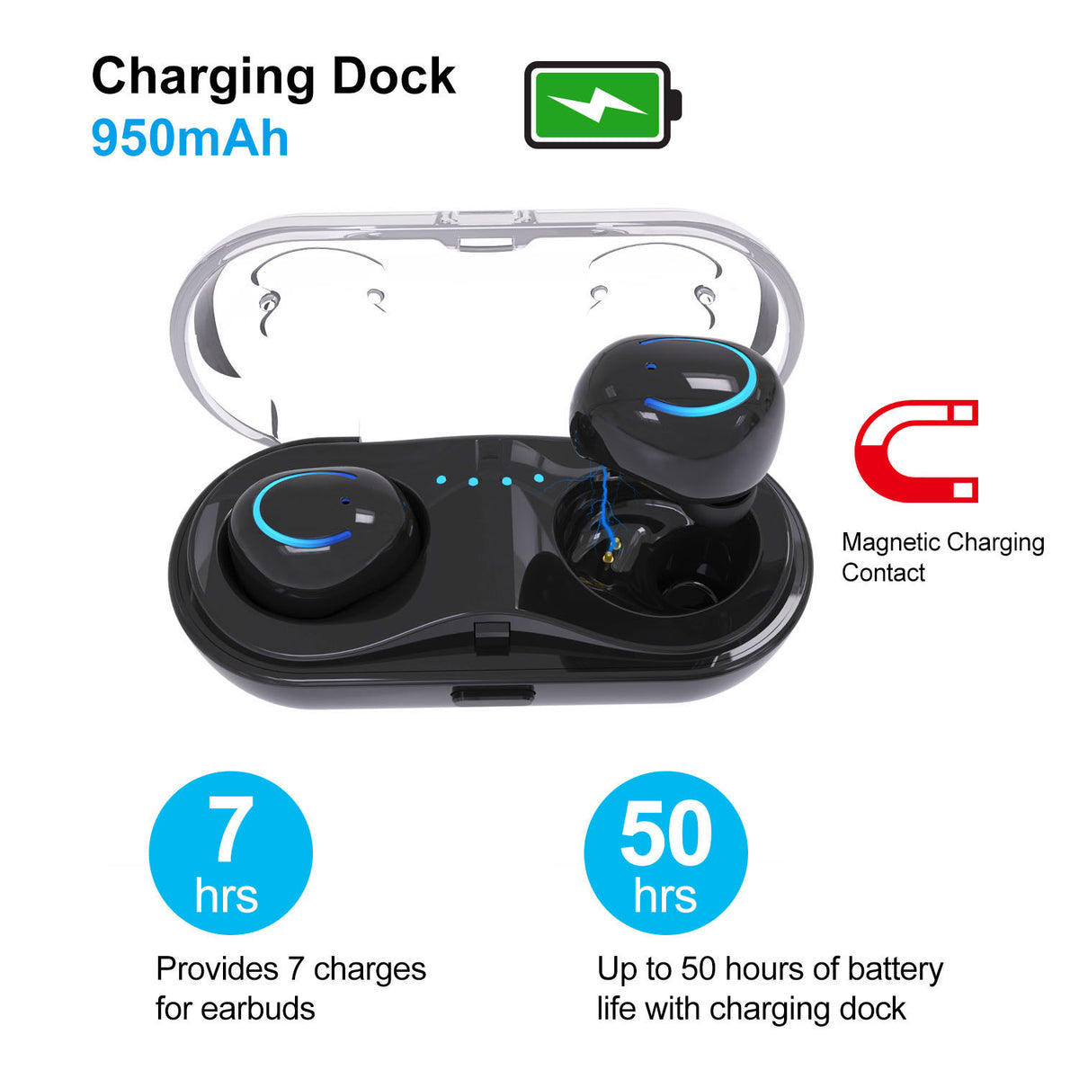 Compact True-Wireless Earbuds with Charging Case