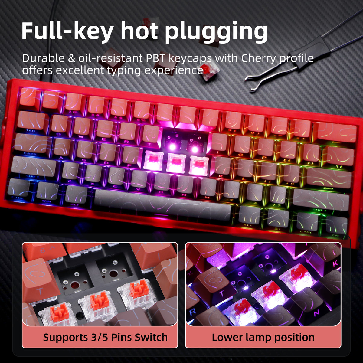 NJ61 Hollow Mechanical Keyboard, 61-Key