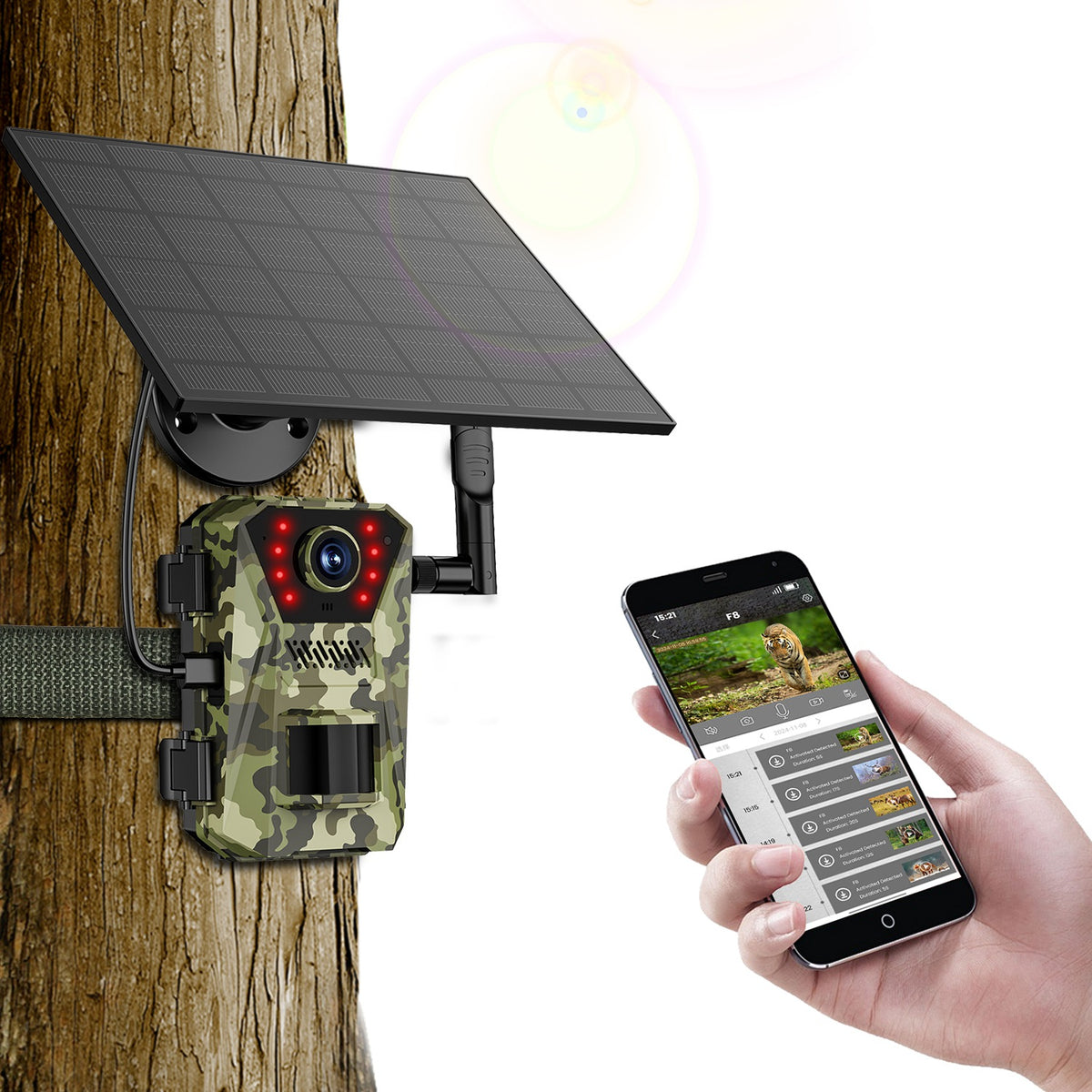 4G 4K Solar Trail Camera, Wildlife Outdoor