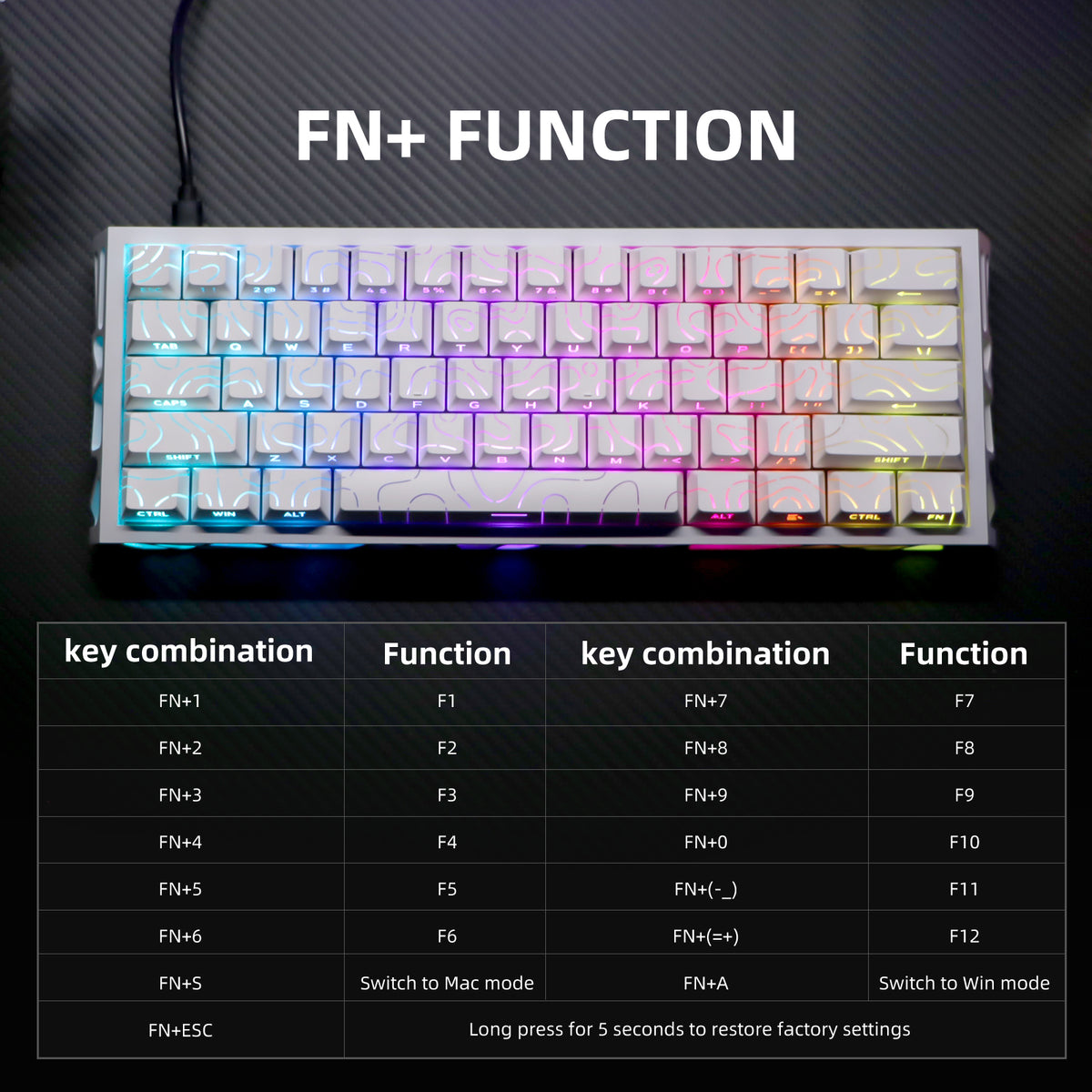 NC61 Magnetic-Switch Mechanical Keyboard, 61-Key