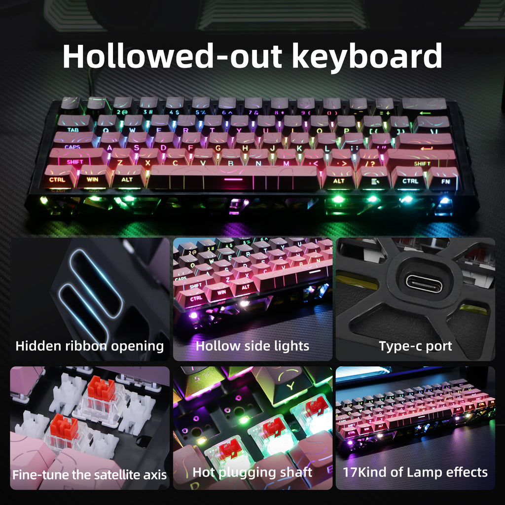 NJ61 Hollow Mechanical Keyboard, 61-Key