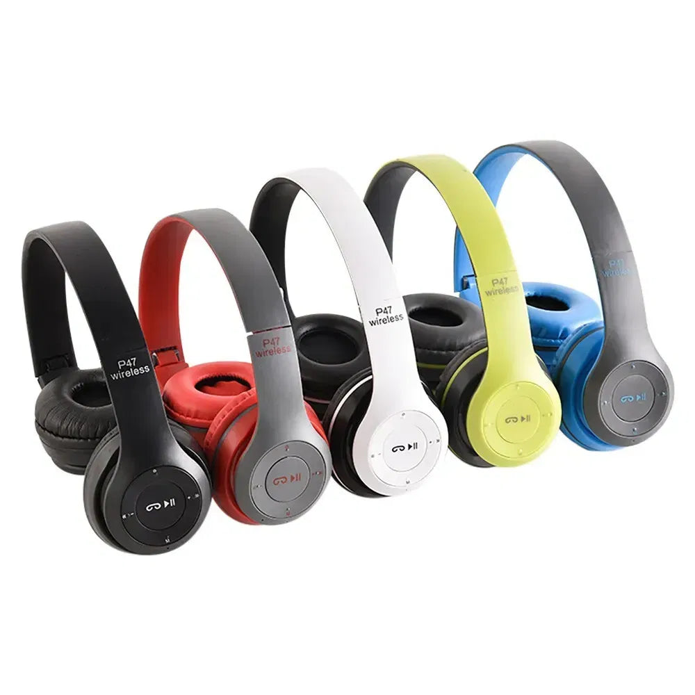Foldable Wireless Bluetooth Headphones with FM Radio and Mic