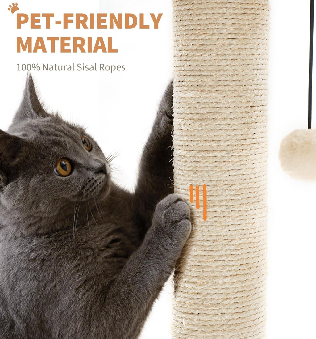 Sisal Cat Scratching Post with 2-Level Ball Track