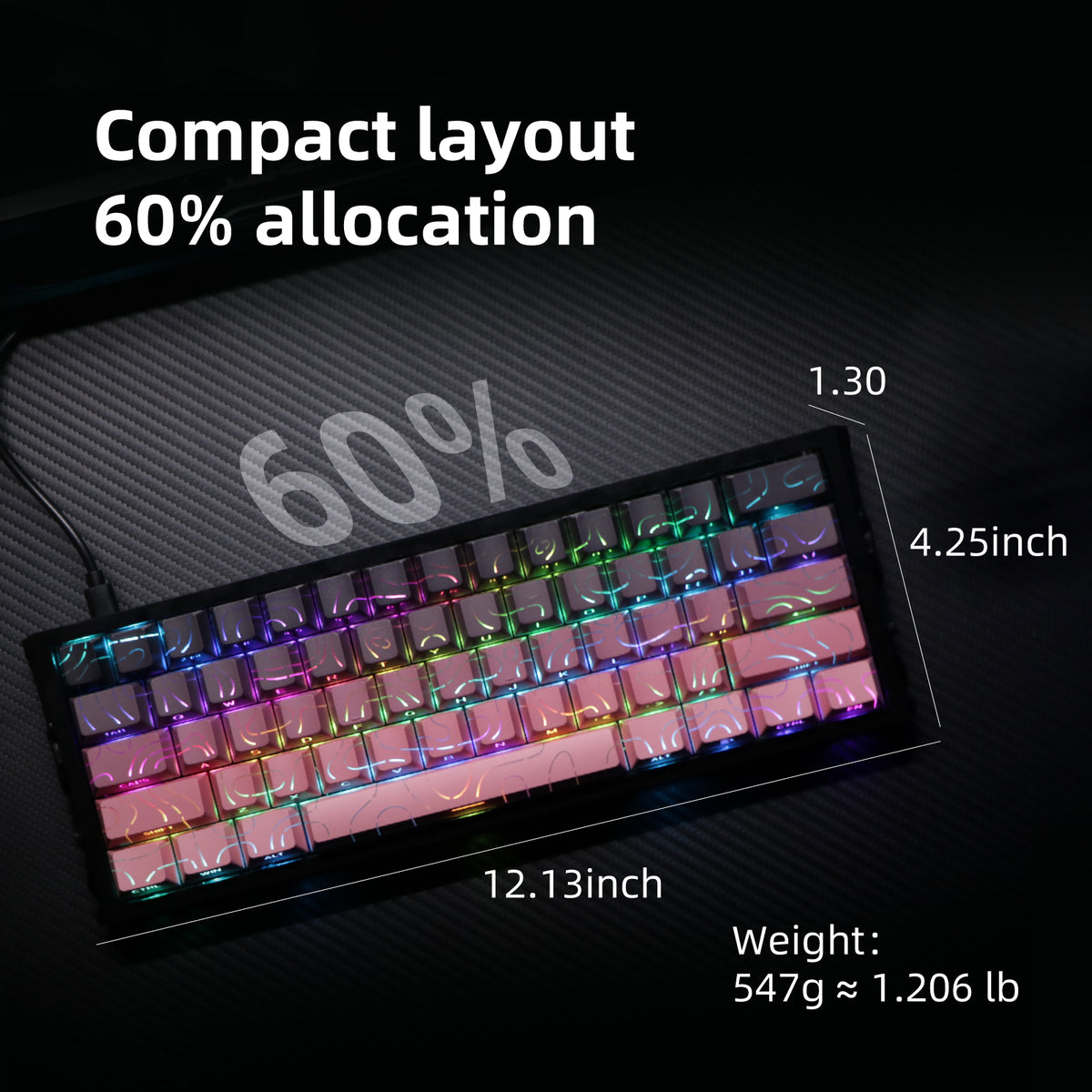 NC61 Magnetic-Switch Mechanical Keyboard, 61-Key