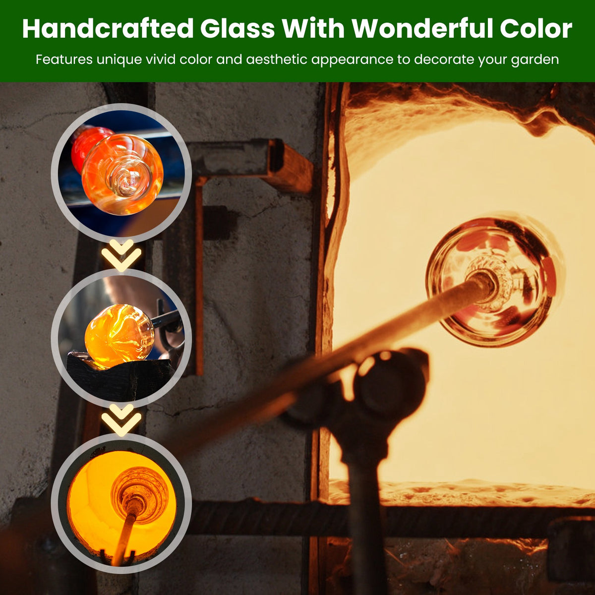 Hand Blown Glass Hummingbird Feeder, 33 oz, 5 Ports