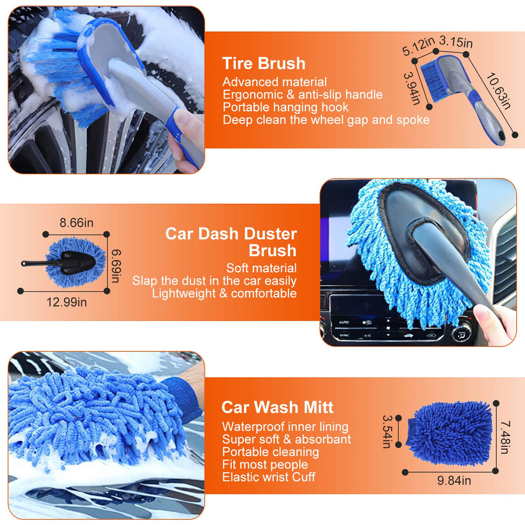 26-Piece Car Detailing Kit with Drill Brushes
