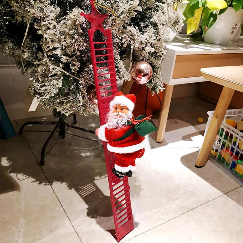 Climbing Santa on a Ladder with Music, Christmas Tree Decoration