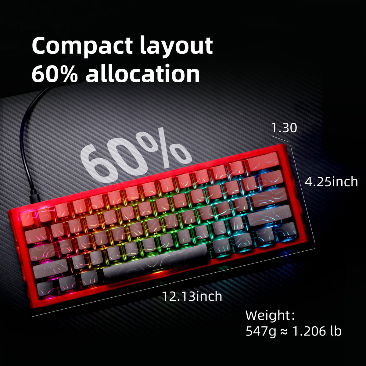 NC61 Magnetic-Switch Mechanical Keyboard, 61-Key