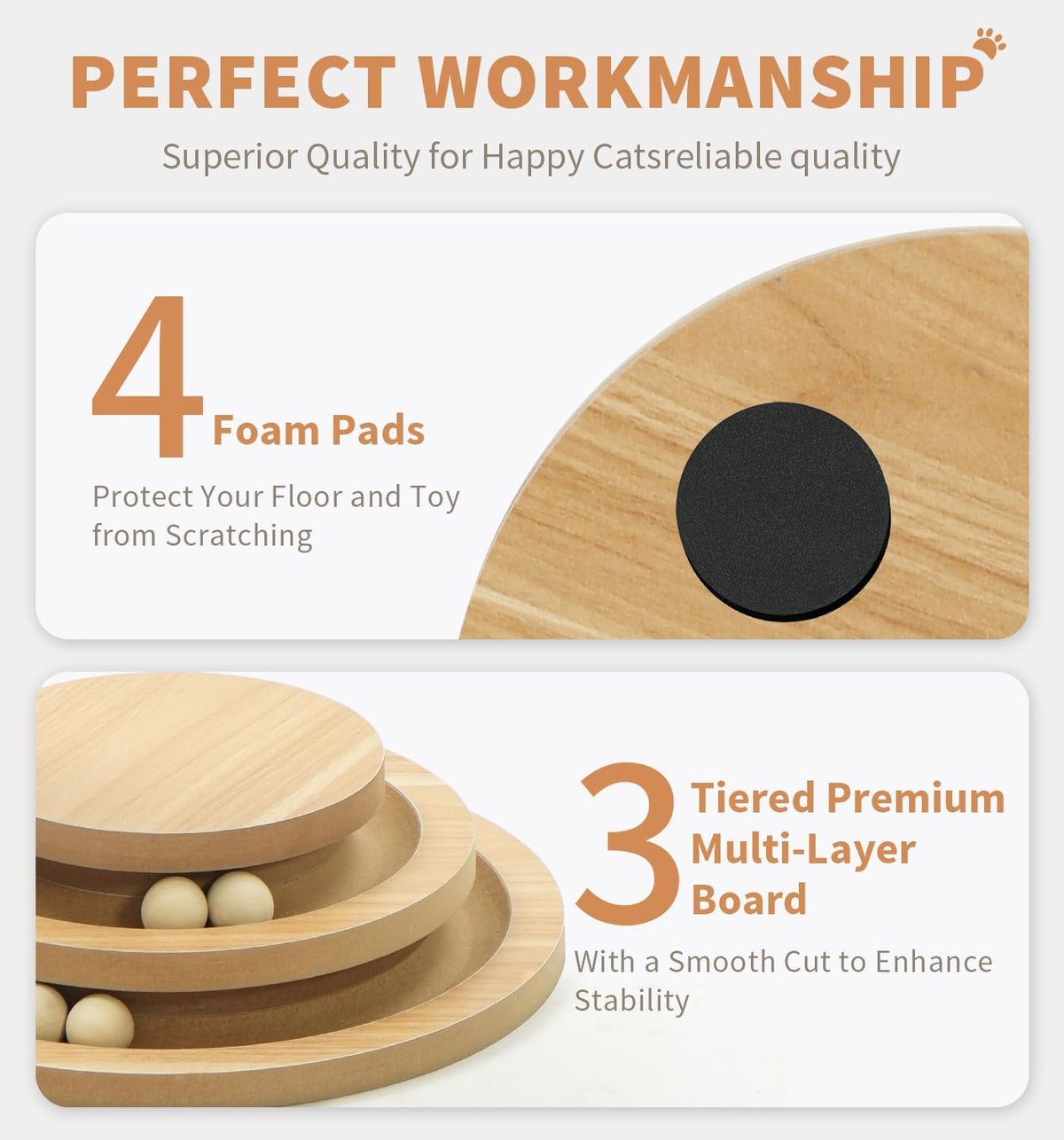 Sisal Cat Scratching Post with 2-Level Ball Track