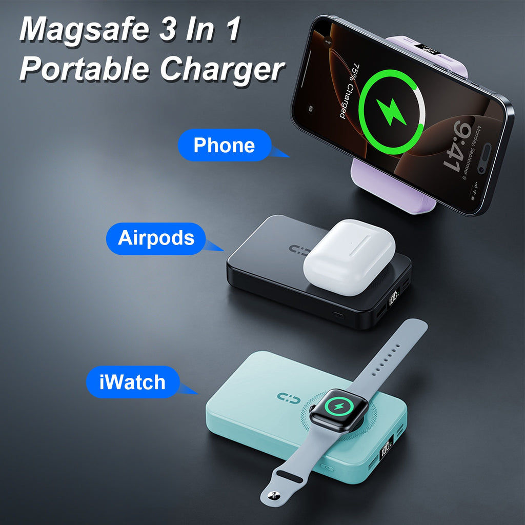 MagSafe 3-in-1 Power Bank, 10000mAh PD20W