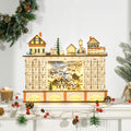 Light-Up Wooden Advent Calendar, Christmas Village with 24 Drawers