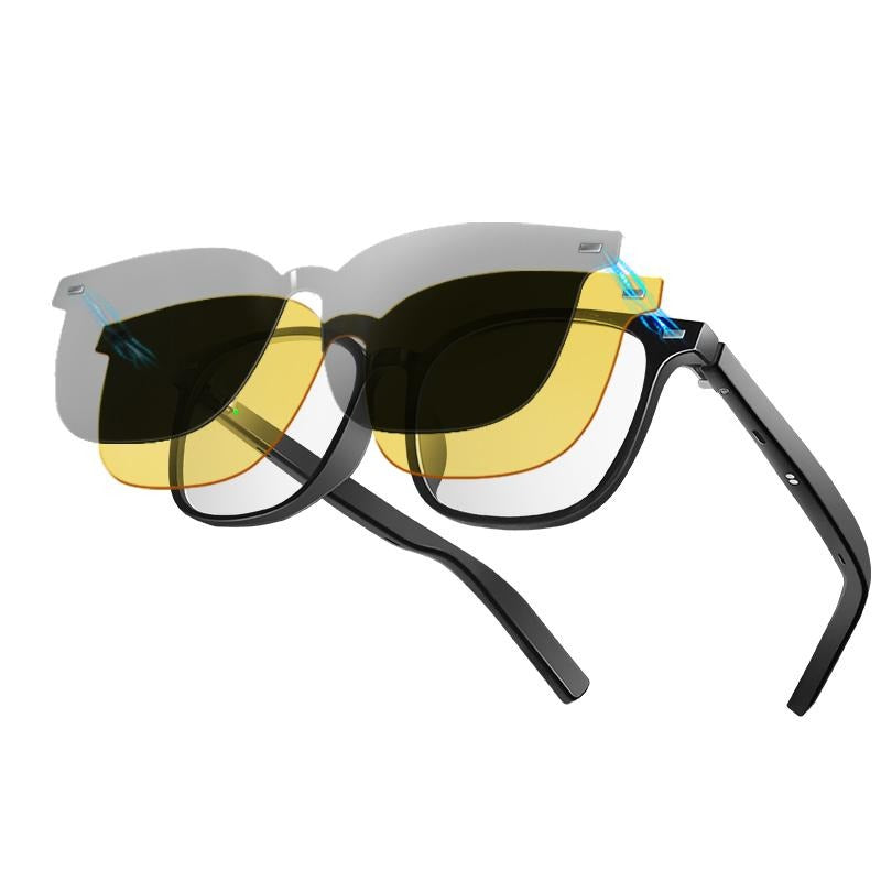 AI Audio Smart Glasses, Magnetic Interchangeable Lenses