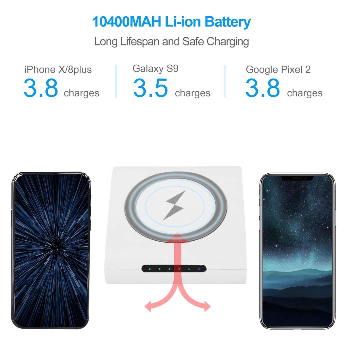 10400mAh Qi Wireless Charging Power Bank