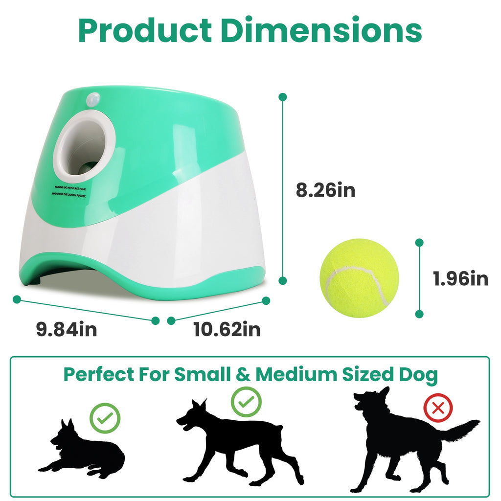 Automatic Dog Ball Launcher with 3 Distances and 6 Tennis Balls