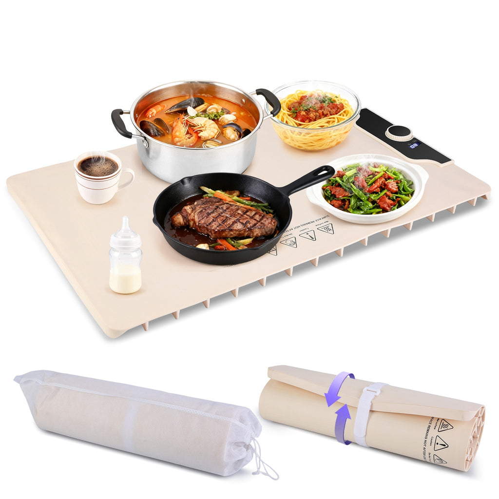 Food Warming Mat, 14 Temp Levels & 10-Hour Timer