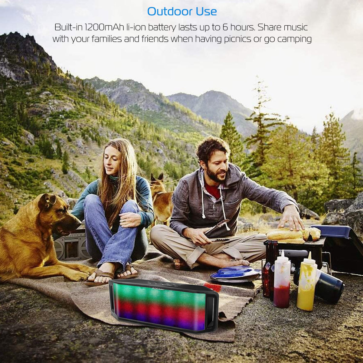 LED Multicolor Wireless Speaker, Hands-Free