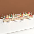Long Light-Up Wooden Advent Calendar Village, 24 Drawers