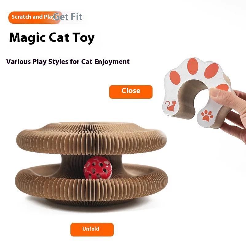 Accordion Cat Scratcher Toy with Bell Ball