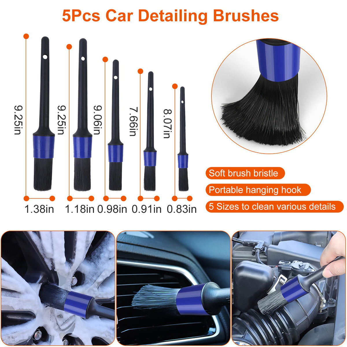 26-Piece Car Detailing Kit with Drill Brushes
