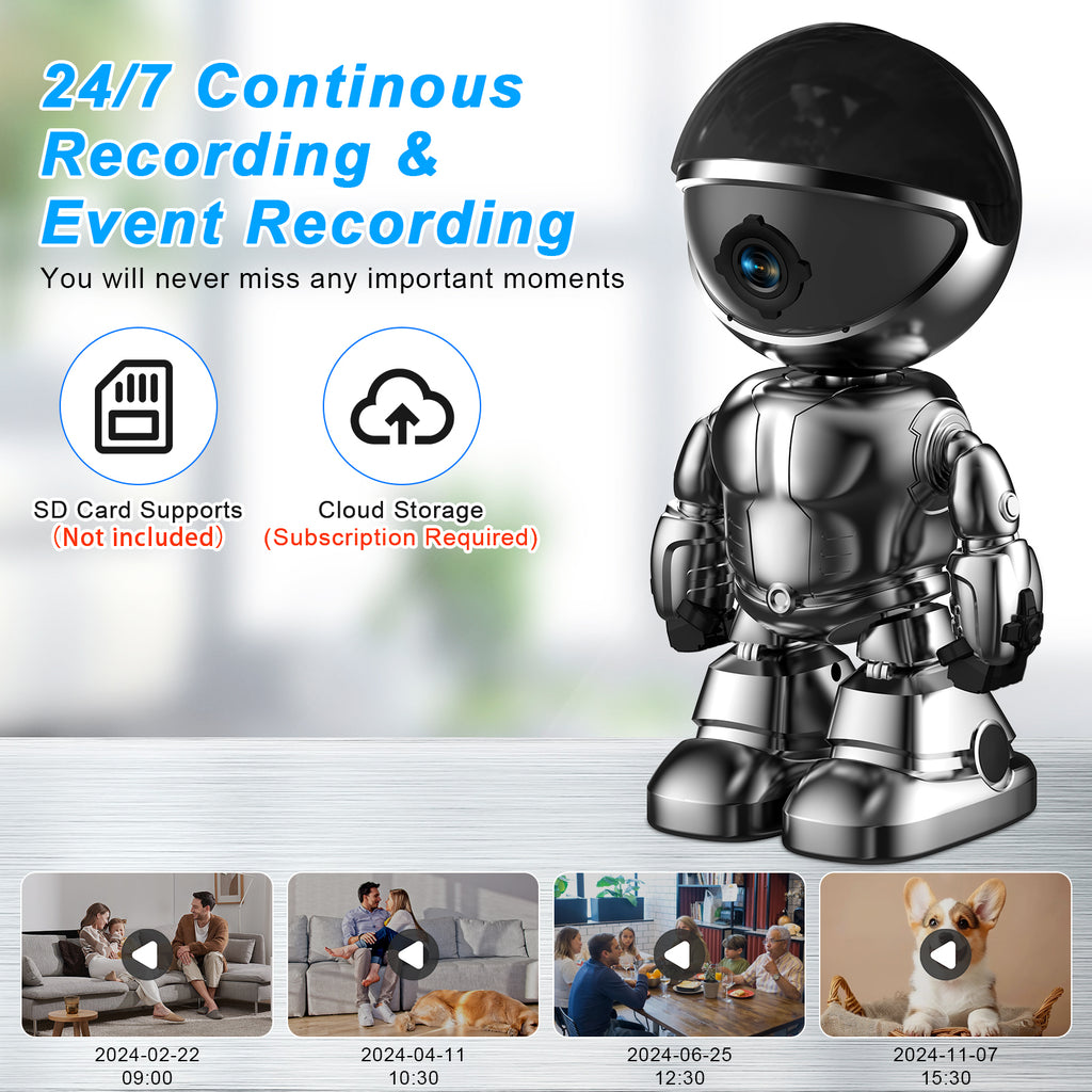Smart Robot WiFi Camera, 3MP Auto-Tracking