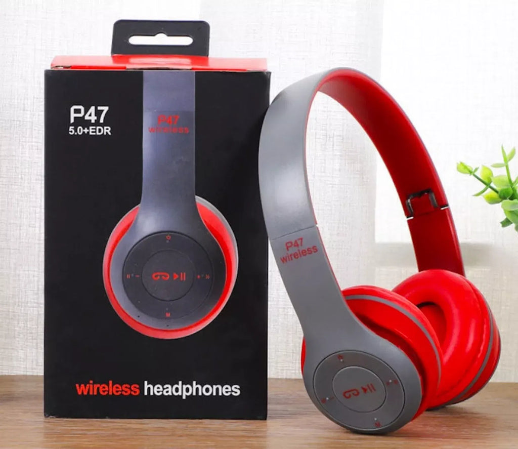 Foldable Wireless Bluetooth Headphones with FM Radio and Mic