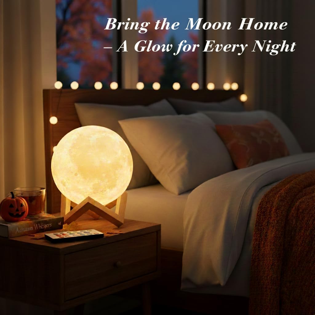 Moon Lamp, 16 Colors with Stand and Remote