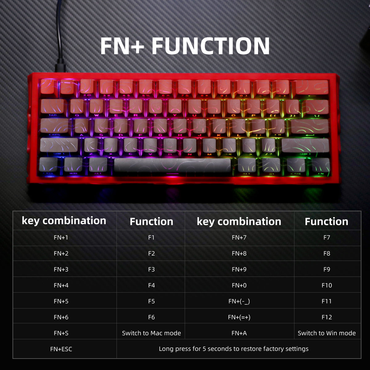 NJ61 Hollow Mechanical Keyboard, 61-Key