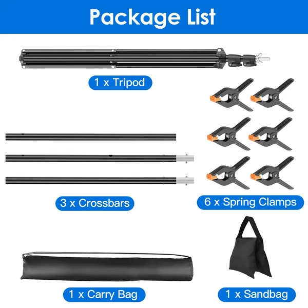 Photo Video Backdrop Stand, 6.5x8.5ft