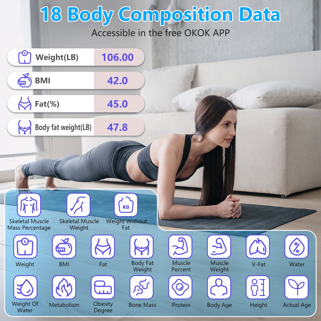 Smart Body Scale, Bluetooth BMI Tracking