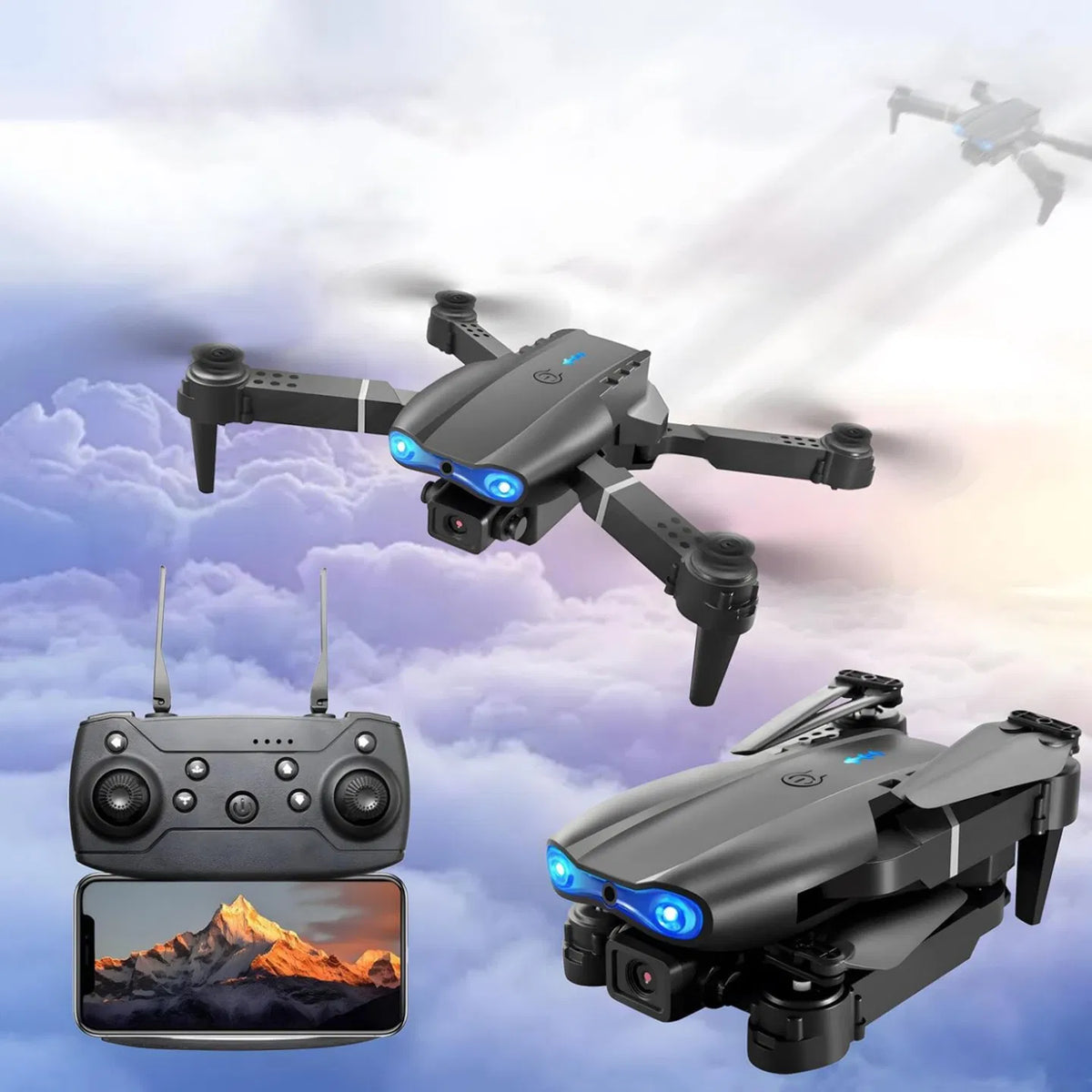 E99 Foldable Drone with Dual Cameras and WiFi FPV