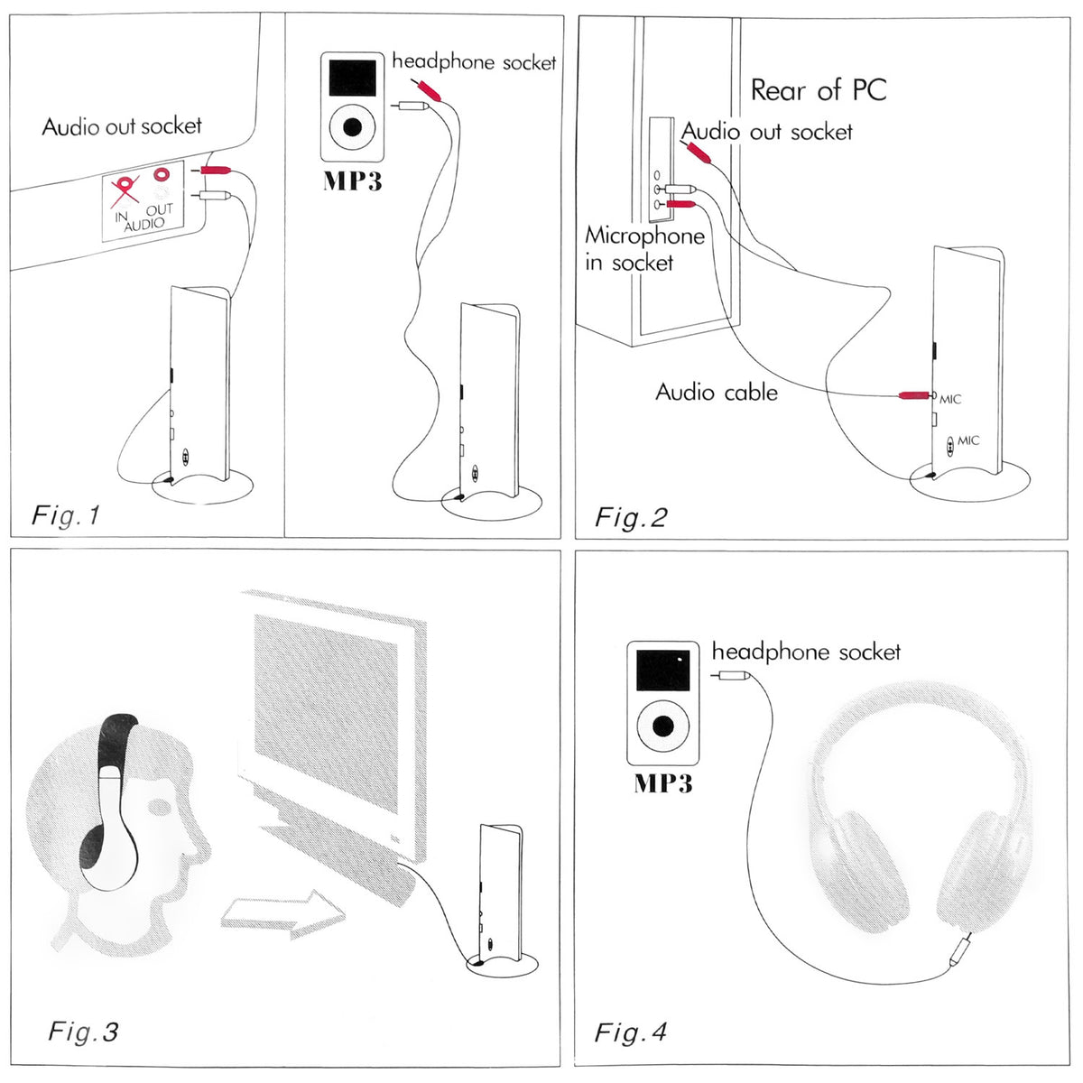 Wireless Over-Ear TV Headphones with RF Transmitter and FM Radio