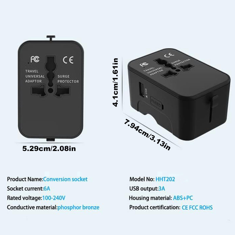 Worldwide Travel Adapter, All-in-One