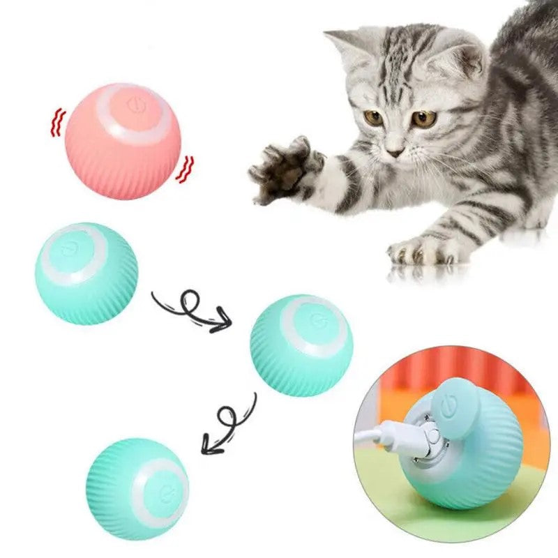 Self-Rolling Interactive Cat Ball, USB Rechargeable