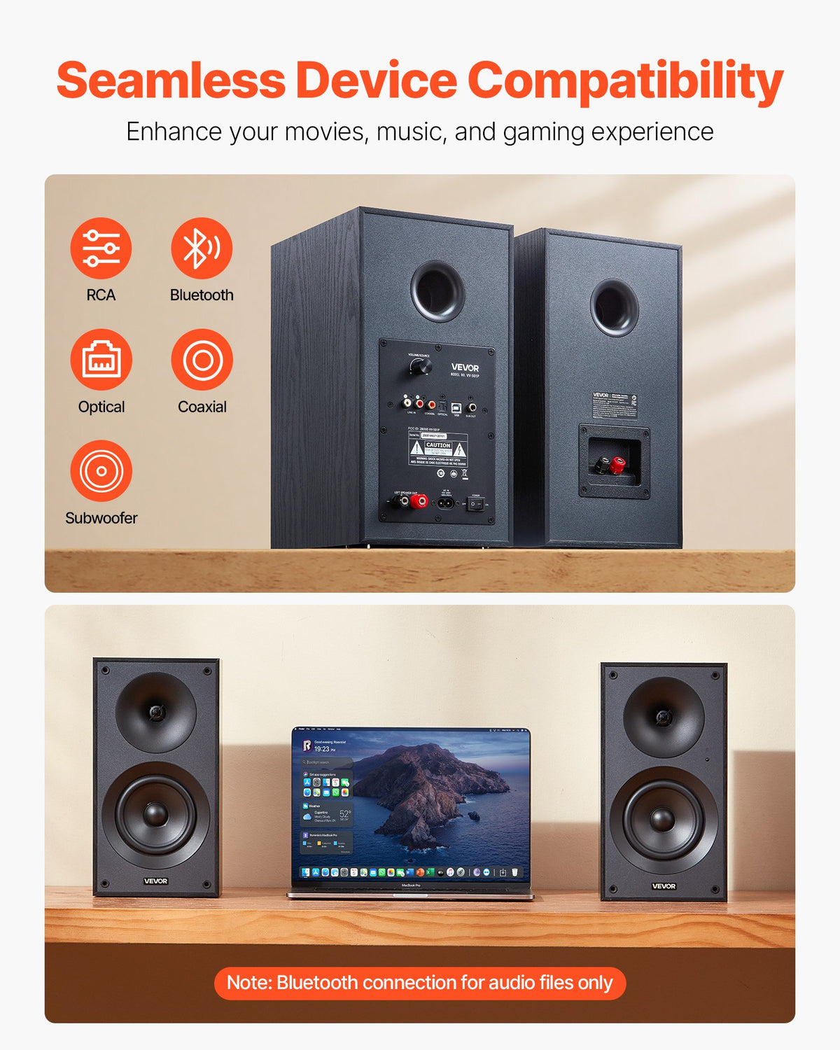Active Powered Bookshelf Studio Monitors, 25W