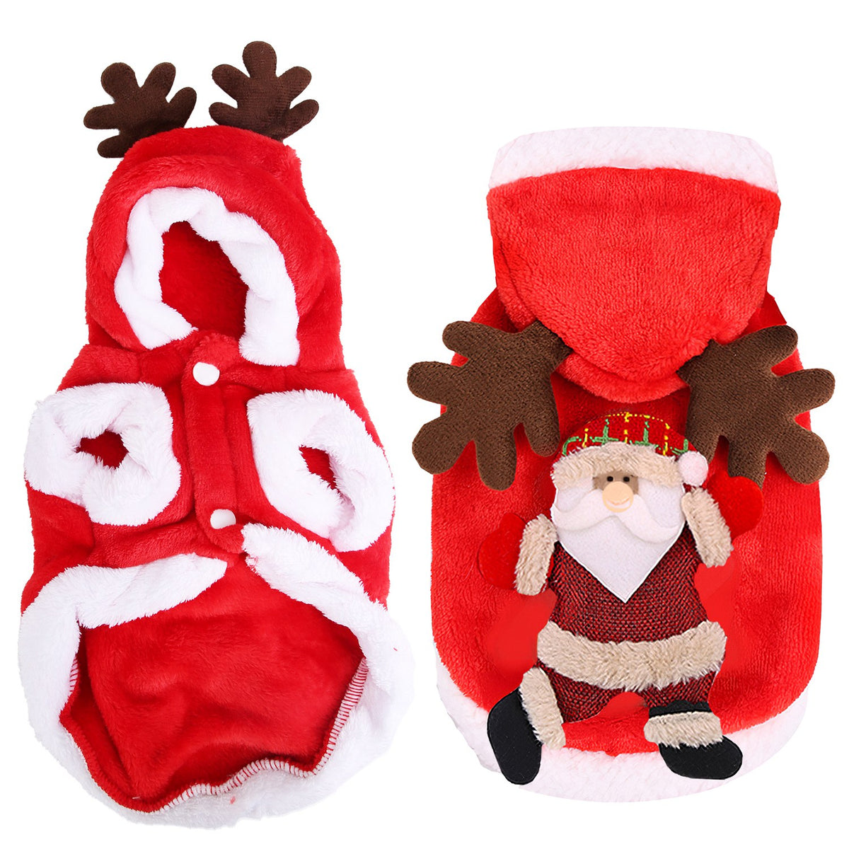 Santa Reindeer Dog Christmas Hoodie Costume