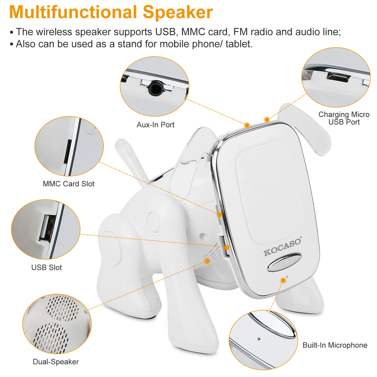 Puppy Dog Wireless Speaker, Mini Portable
