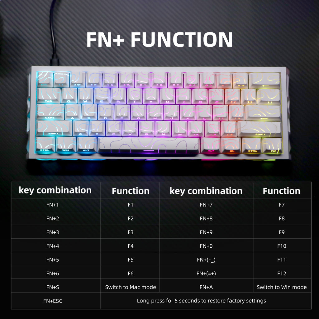 NJ61 Hollow Mechanical Keyboard, 61-Key