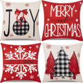 Christmas Throw Pillow Covers, 18 x 18 Inch, Set of 4