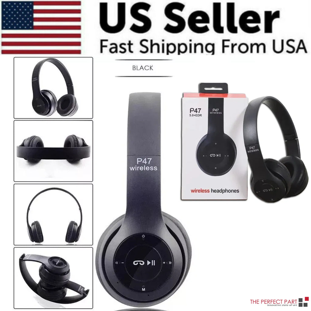 Foldable Wireless Bluetooth Headphones with FM Radio and Mic