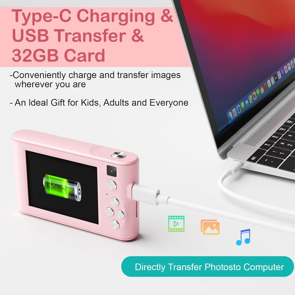 Kids Digital Camera with 32GB Card