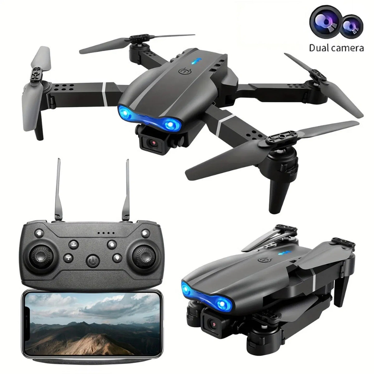 E99 Foldable Drone with Dual Cameras and WiFi FPV