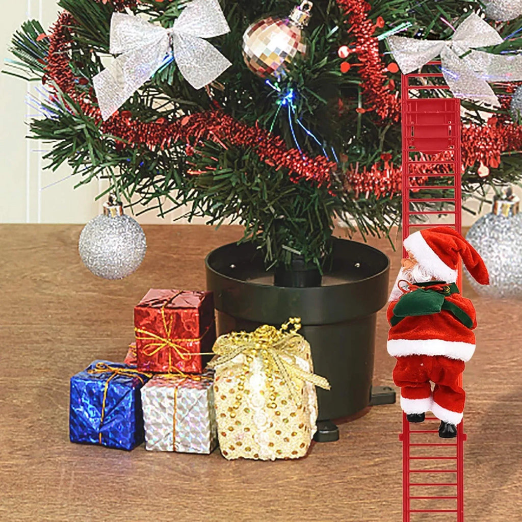 Climbing Santa on a Ladder with Music, Christmas Tree Decoration