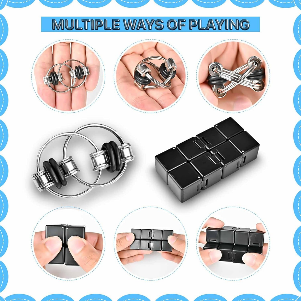 5-Piece Fidget Toy Set for Adults with Infinity Cube and Spinner