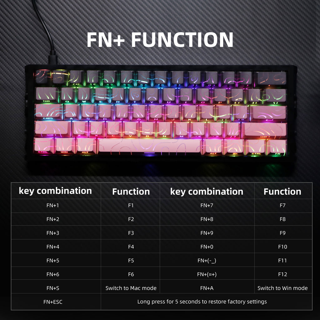NJ61 Hollow Mechanical Keyboard, 61-Key