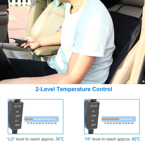 12V Heated Car Seat Cushion, 2 Heat Levels