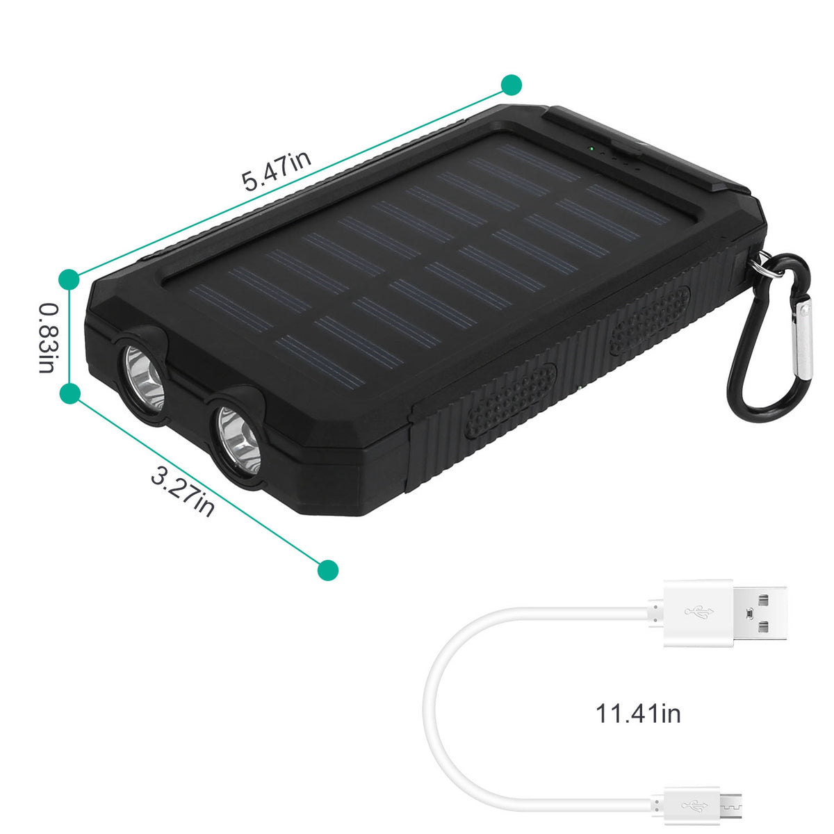 Solar Power Bank, Dual USB Outdoor