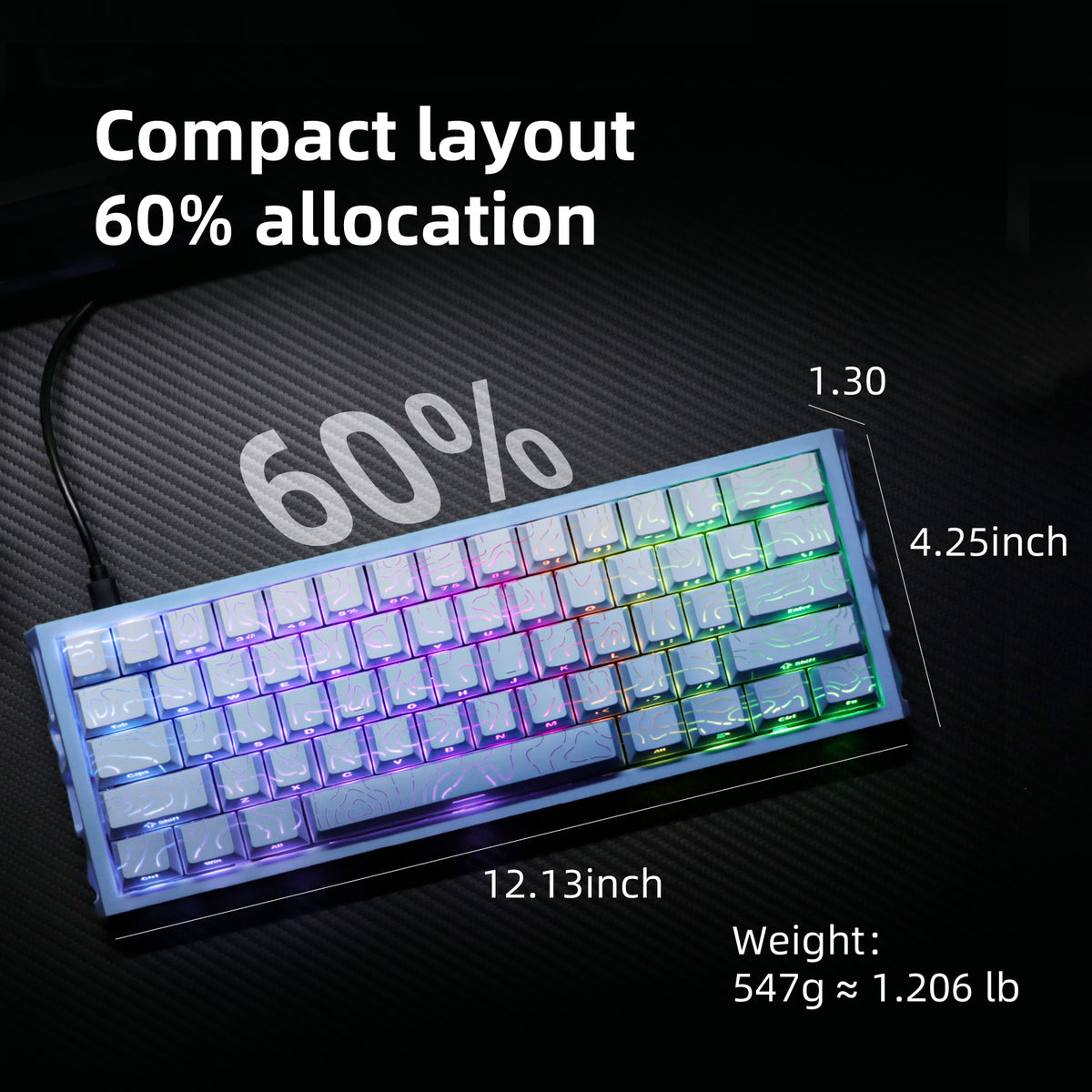 NJ61 Hollow Mechanical Keyboard, 61-Key