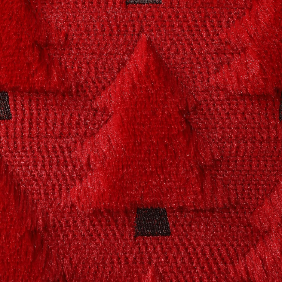 Red Plush Christmas Tree Pillow Covers, 18 x 18 Inch, Set of 2