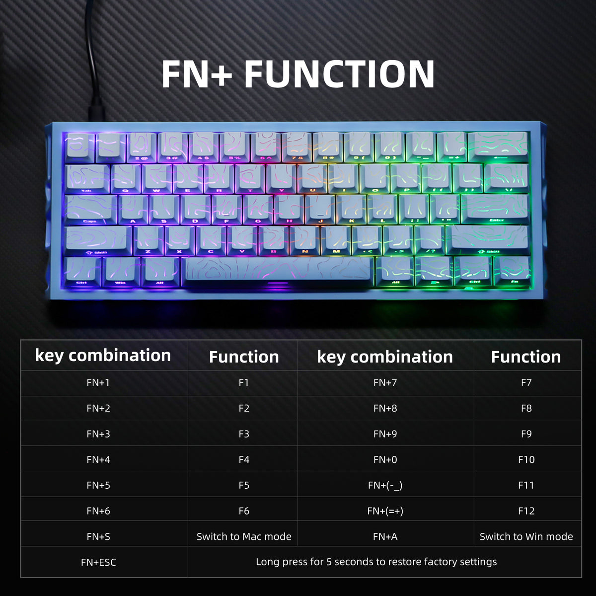 NJ61 Hollow Mechanical Keyboard, 61-Key